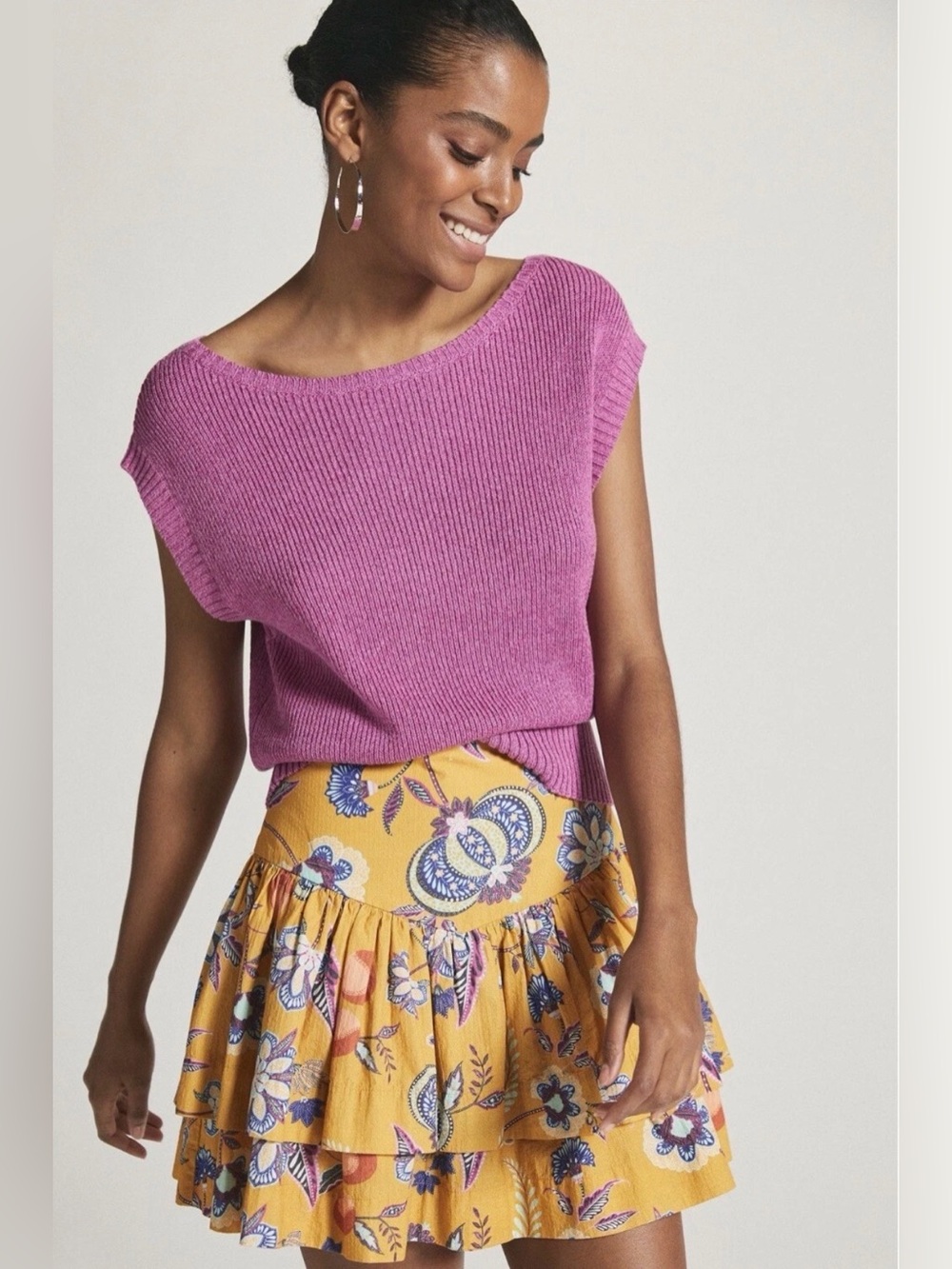 Anthropologie Maeve Pink Sleeveless Sweater Women's Size L